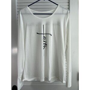 Light in the Box Women's Christian Faith White Graphic T Size M NWOT